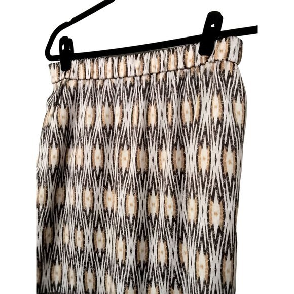 Chico's Elastic Waist Geometric Print Skirt Side Pockets Size 1 (M/8) - Picture 4 of 9